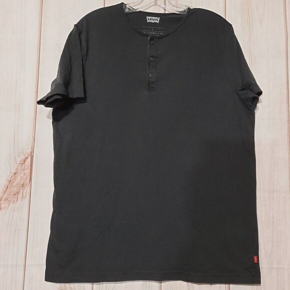Levi's Shirt‎ Mens Large Short Sleeve Henley - Picture 1 of 5